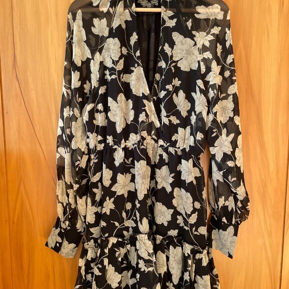 Mango MNG Floral Long Sleeve Mini Dress - Picture 11 of 13